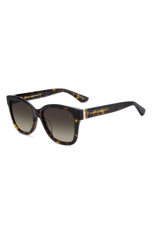 Stuart Weitzman 53mm Gradient Square Sunglasses In Brown