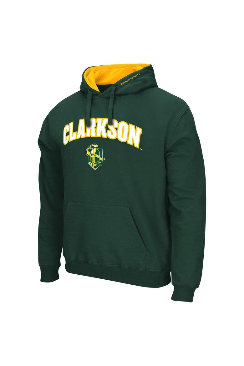 Men's Colosseum Green Clarkson Golden Knights Arch & Logo 3.0 Pullover Hoodie, Alternate, color, Green