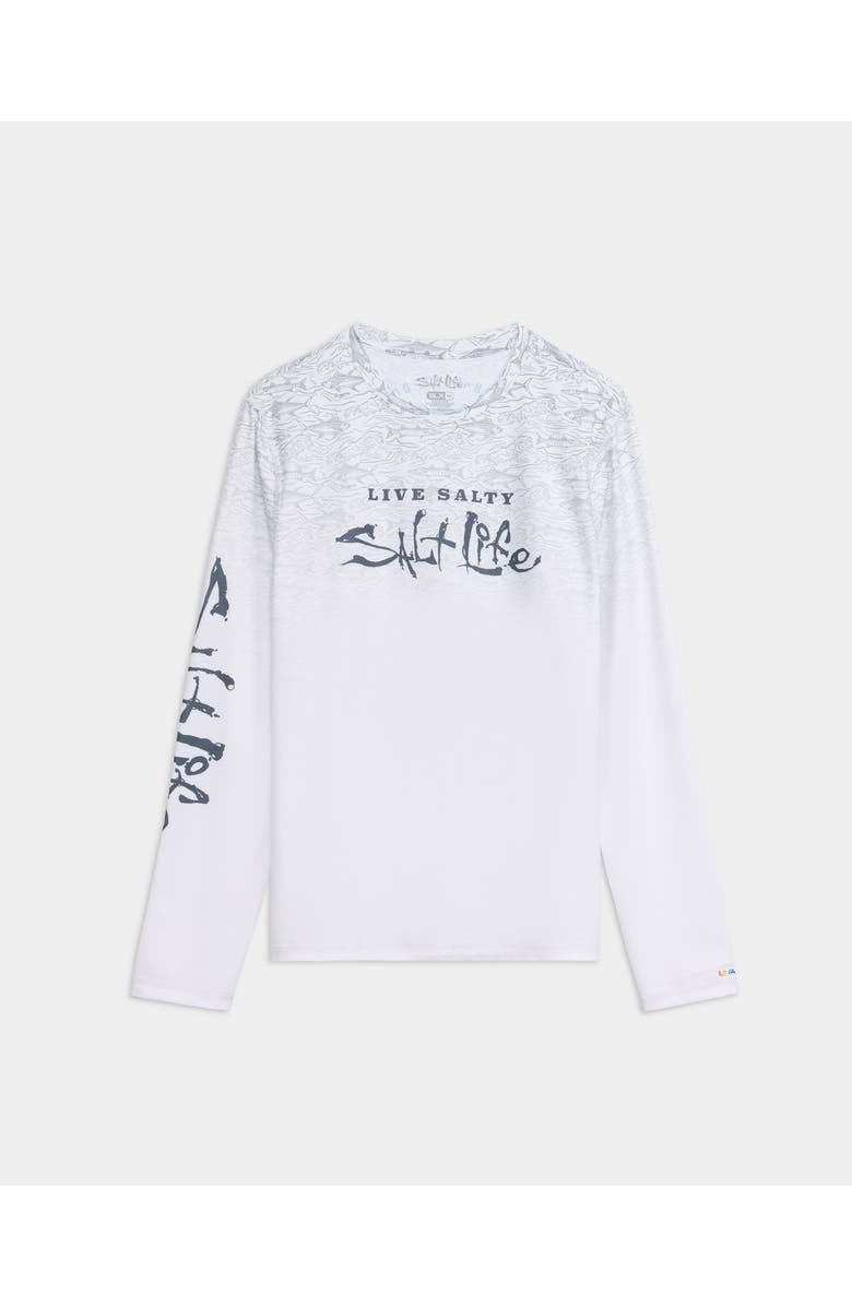 Salt Life Current and Catch Fade Perforated Tee, Main, color, Grey