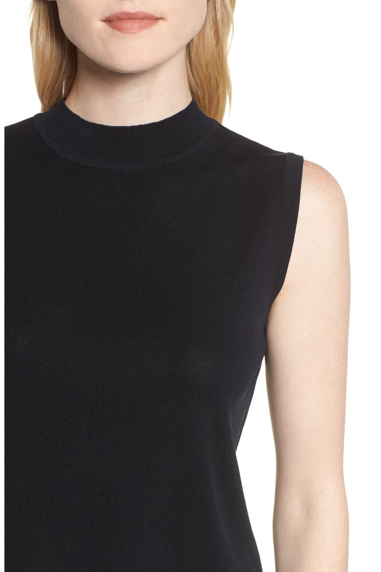 Mock Neck Shell, Alternate, color, BLACK
