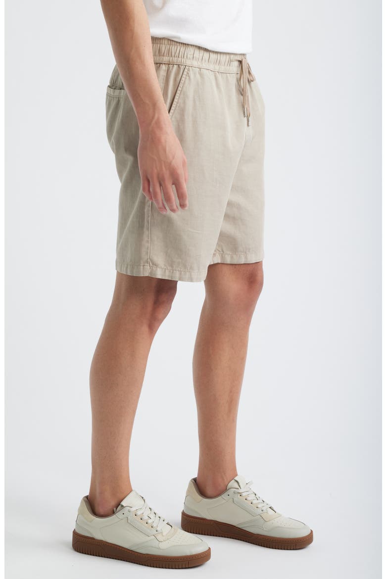 Folgate Cotton & Linen Twill Shorts, Alternate, color, DUNE BROWN