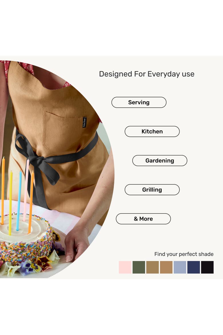 Everyday Linen Apron, Alternate, color, Brown / Black
