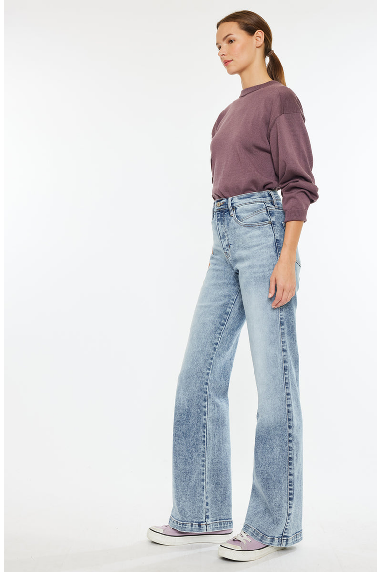 Roxana Ultra High Rise 90's Flare Jeans, Alternate, color, Medium Wash