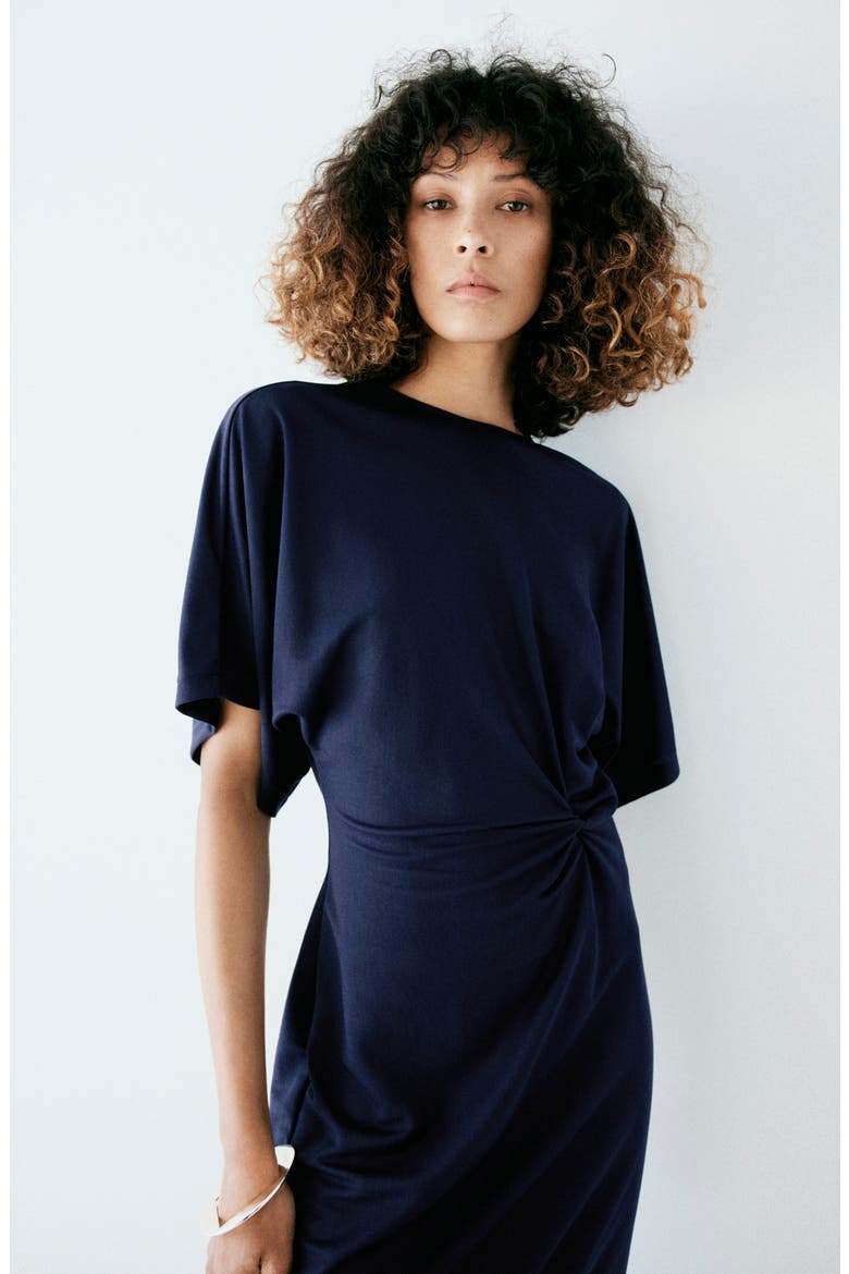 Side Knot Dress, Alternate, color, NAVY