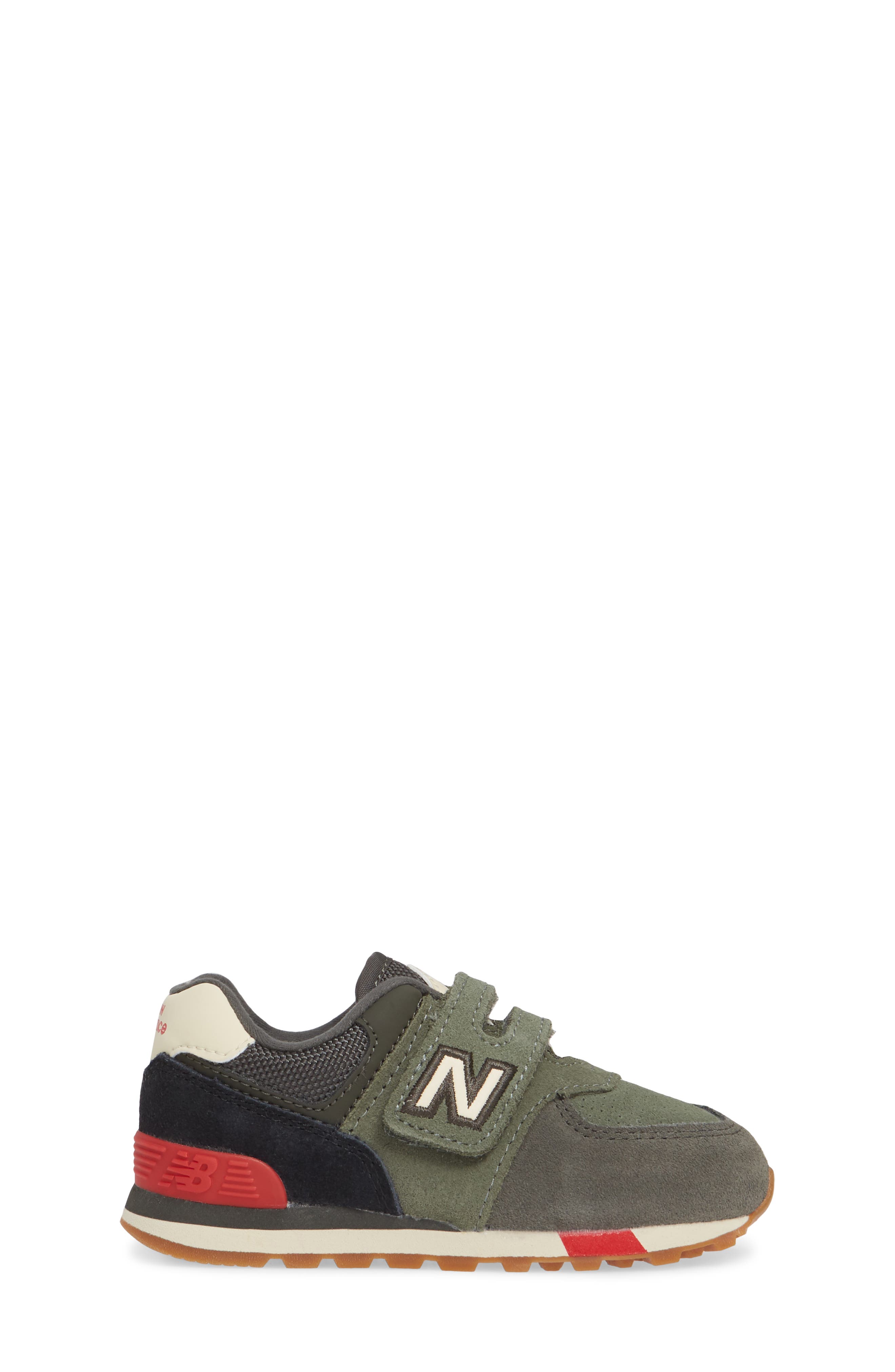 574 Classic Core Sneaker, Alternate, color, CAMO GREEN/ TEAM RED
