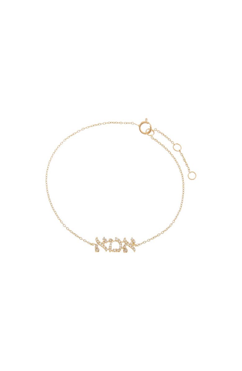 BY ADINA EDEN Diamond Pave Ima Nameplate Bracelet 14K, Main, color, 