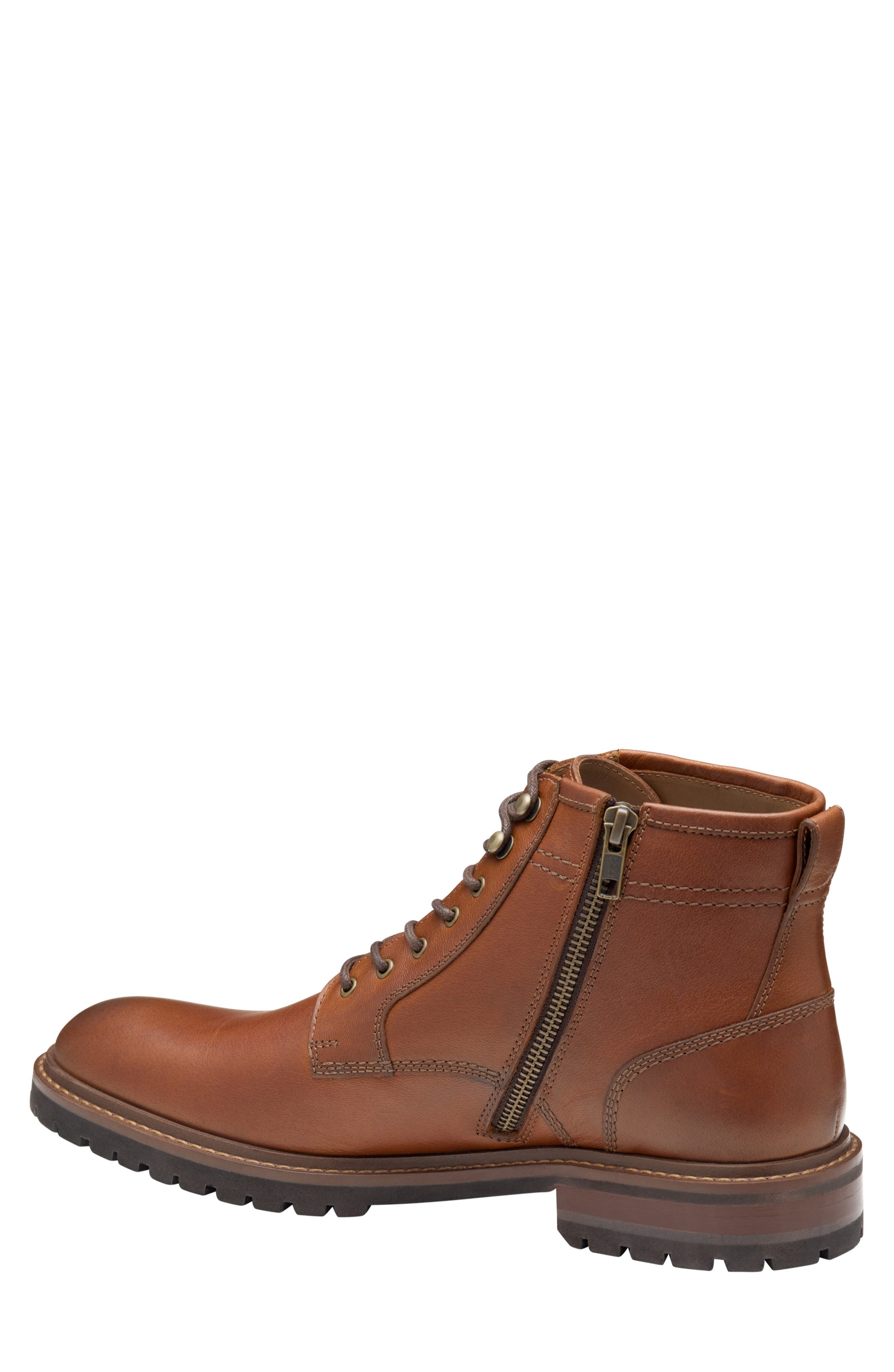 Johnston & Murphy Barrett Plain Toe Boot, Alternate, color, Tan Full Grain