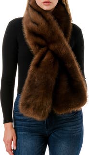 MARCUS ADLER Faux Fur Pull-Through Scarf