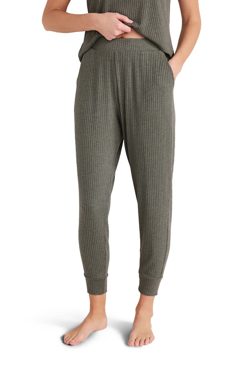 Drapey Rib Knit Joggers, Main, color, Cypress Hthr