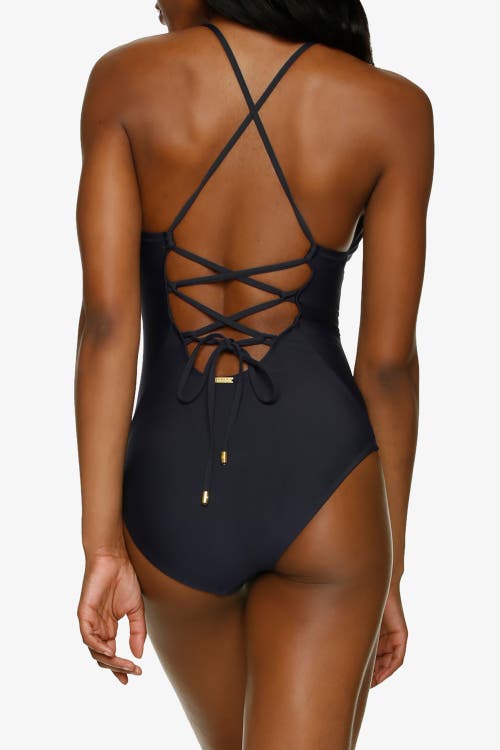 Helen Jon Lattice Back One-piece In Black