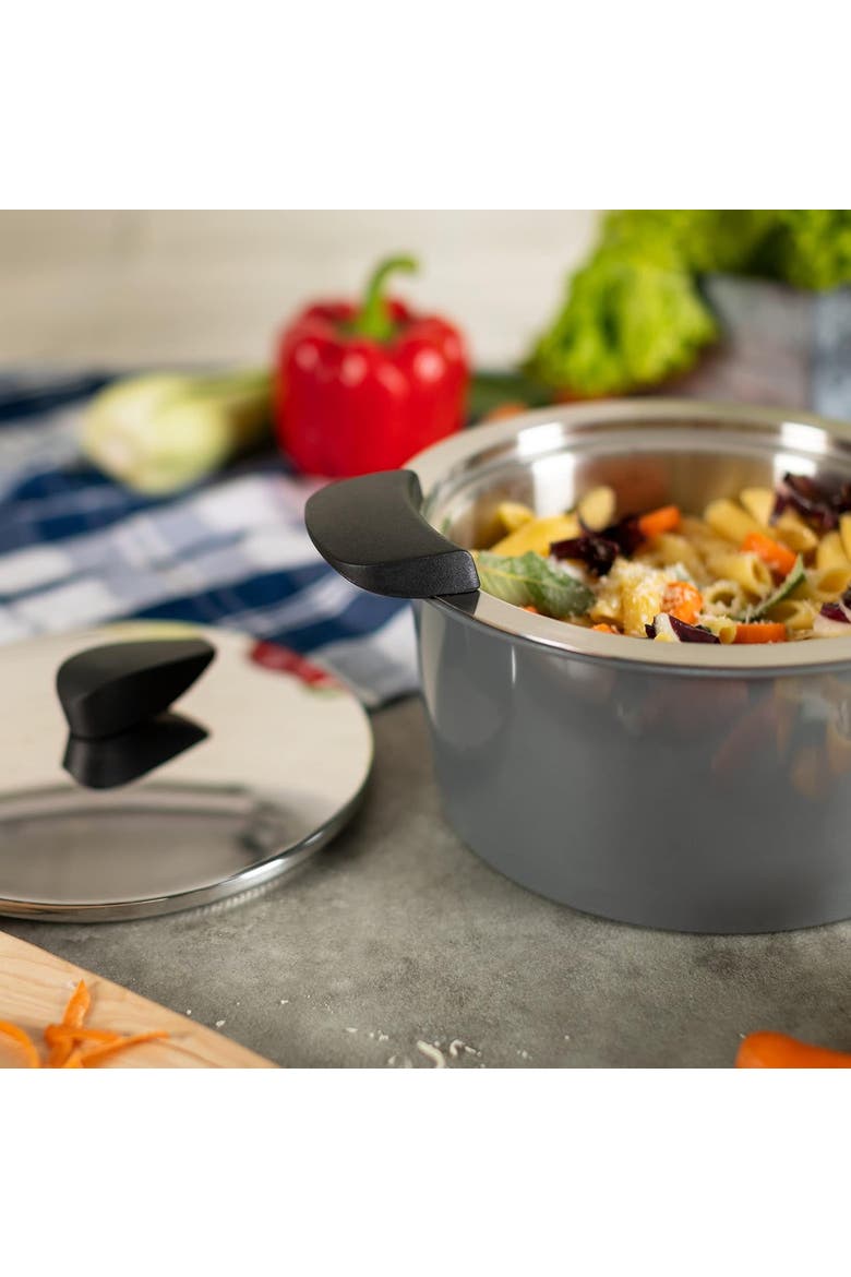 Hotpan Stainless Steel Cooking Pot with Insulated Bowl, 1-Quart, Alternate, color, Gray