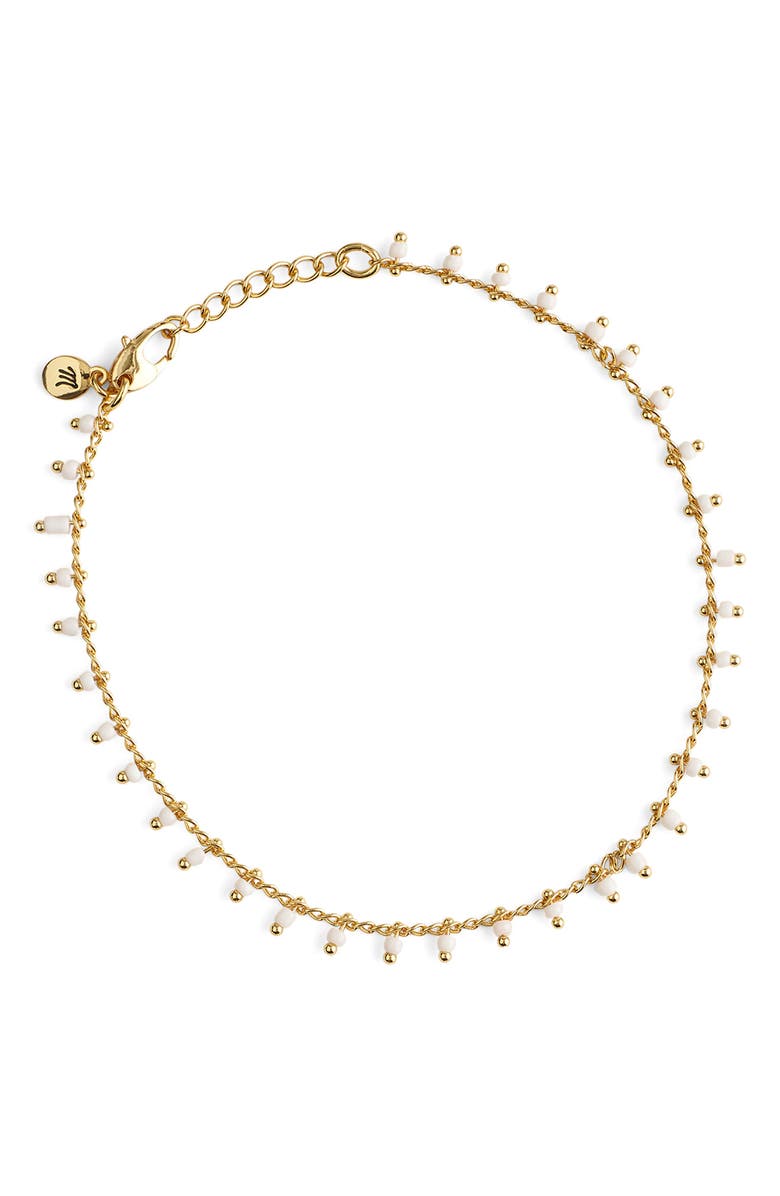 Madewell Enamel Chain Anklet, Main, color, White