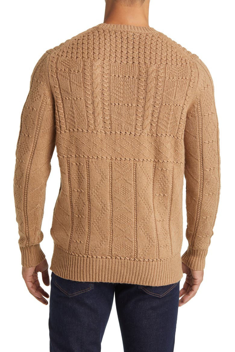 Camel Hair Crewneck Sweater, Alternate, color, BROWN