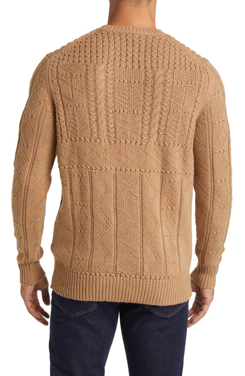 Brooks Brothers Camel Hair Crewneck Sweater, Alternate, color, Brown