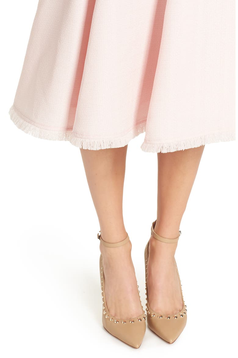 Fringe Hem A-Line Dress, Alternate, color, BLUSH
