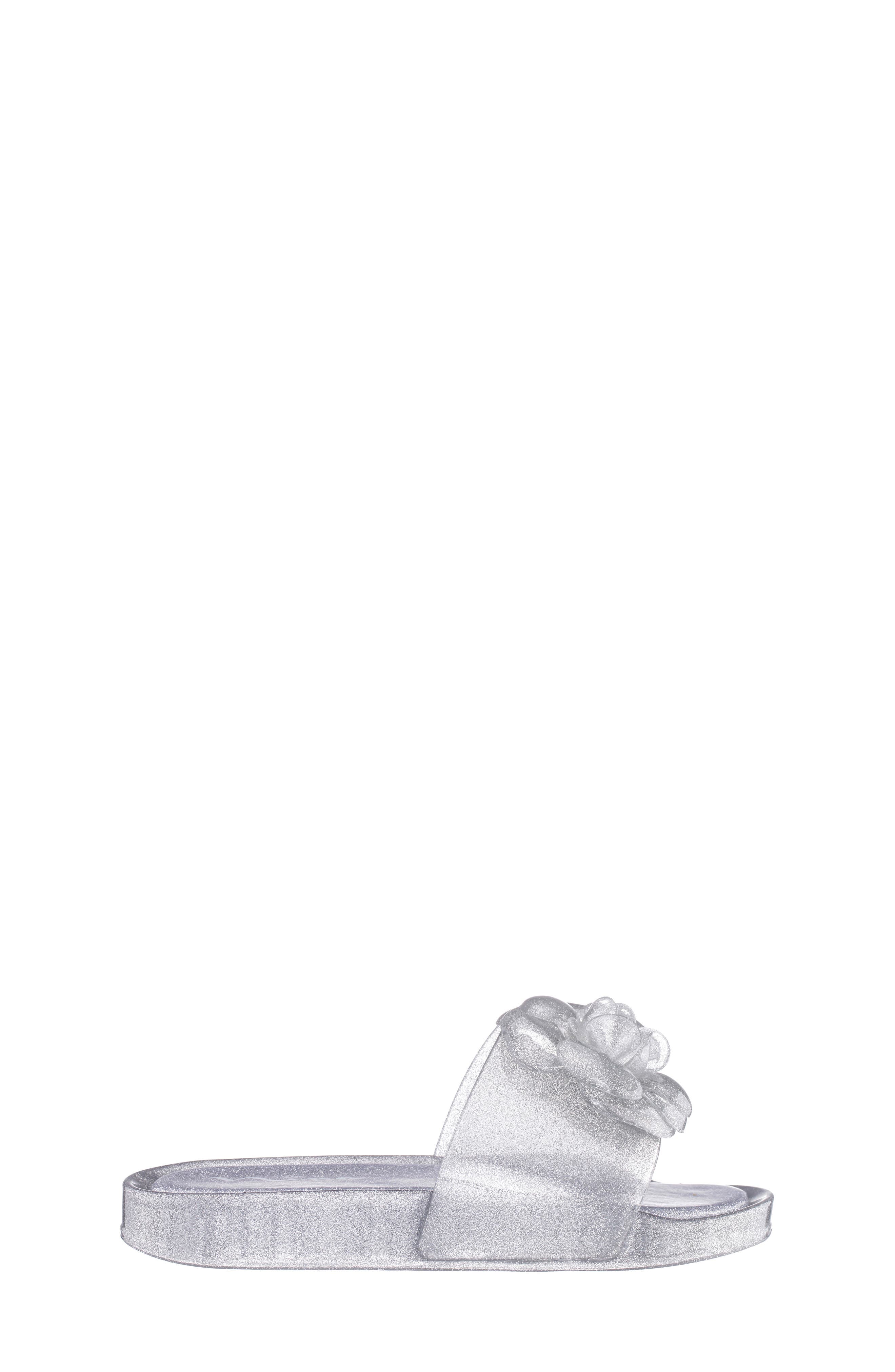 Nina Kids' Waterproof Jelly Slide Sandal, Alternate, color, Silver Glitter Jelly