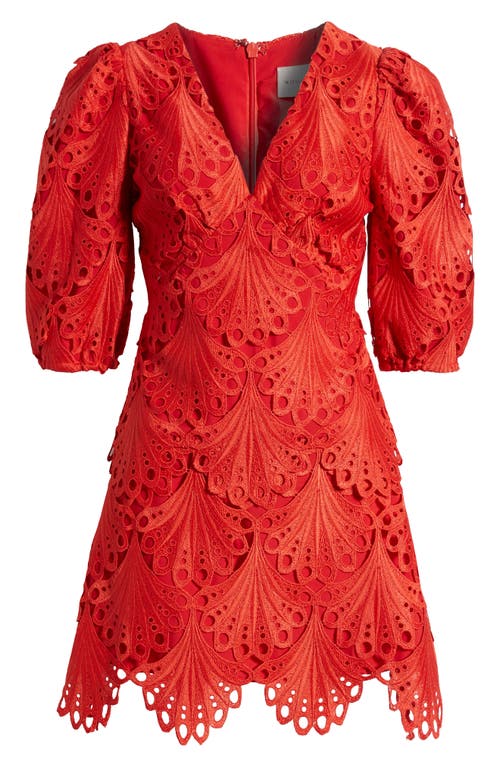 Shop Adelyn Rae Harper Lace Minidress In Poppy Red
