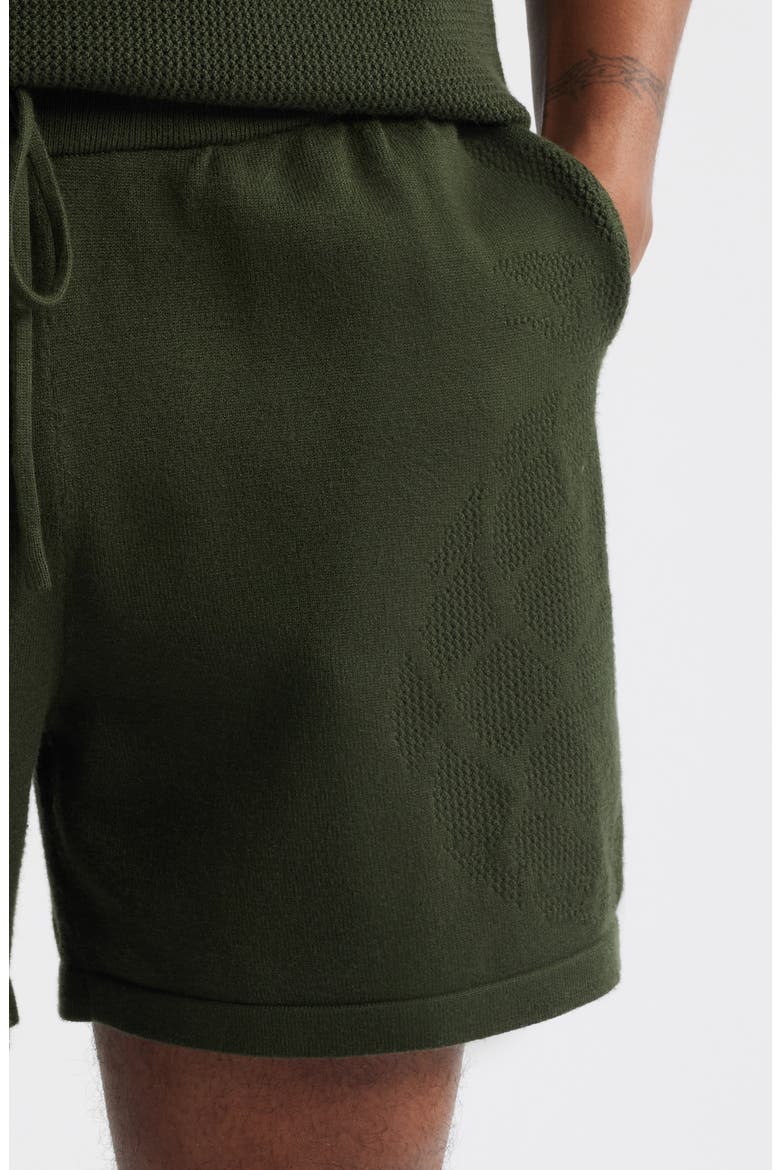 Pineapple Knit Shorts, Alternate, color, GREEN