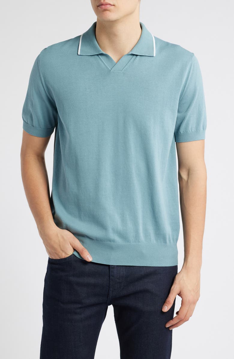 Canali Regular Fit Johnny Collar Polo, Main, color, Green