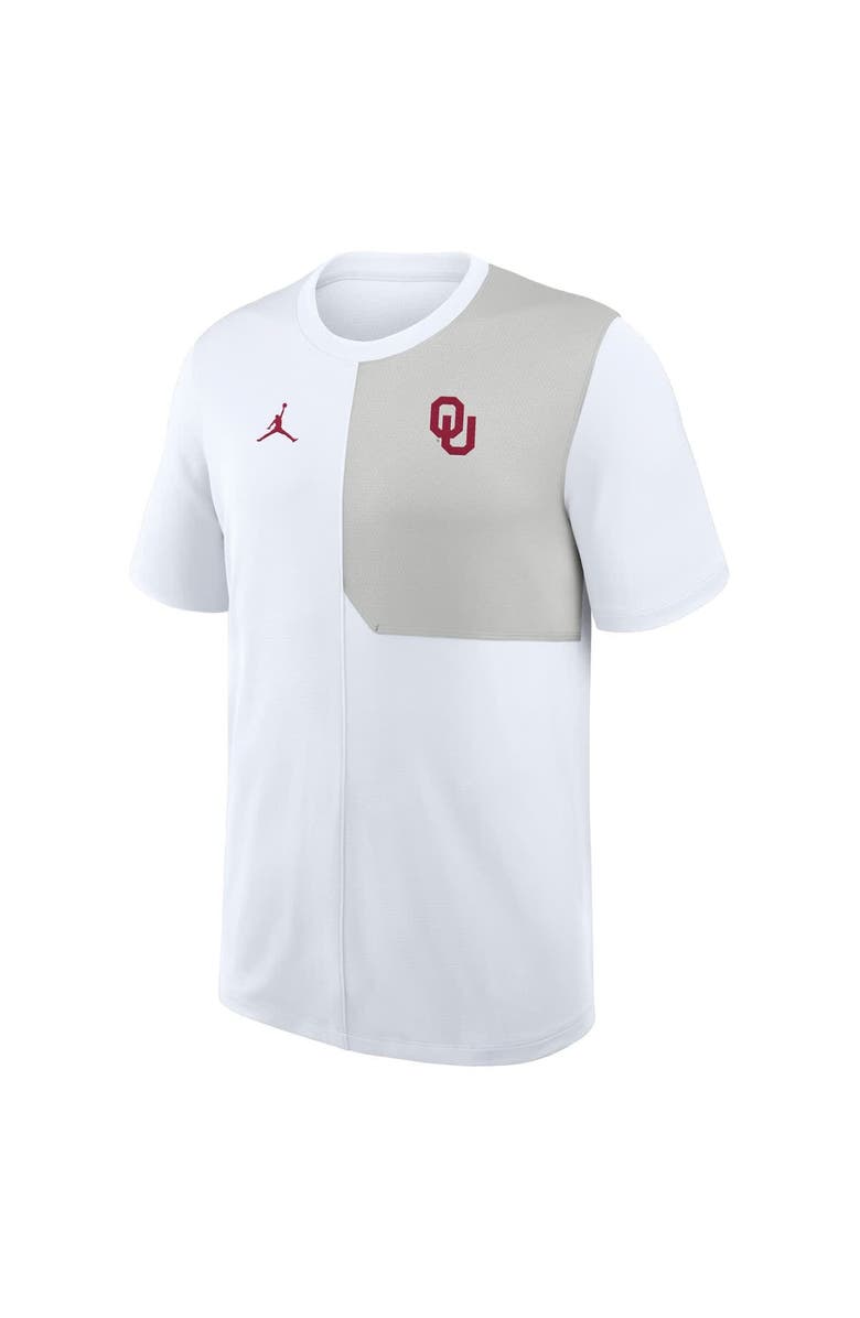 Jordan Brand Men's Jordan Brand White Oklahoma Sooners 2025 Sideline UV Performance Coach T-Shirt, Alternate, color, White