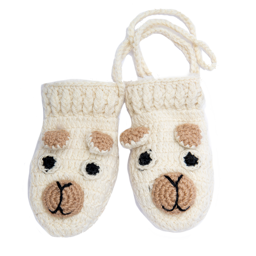 Nirvana Designs Crochet Pony Mittens In White