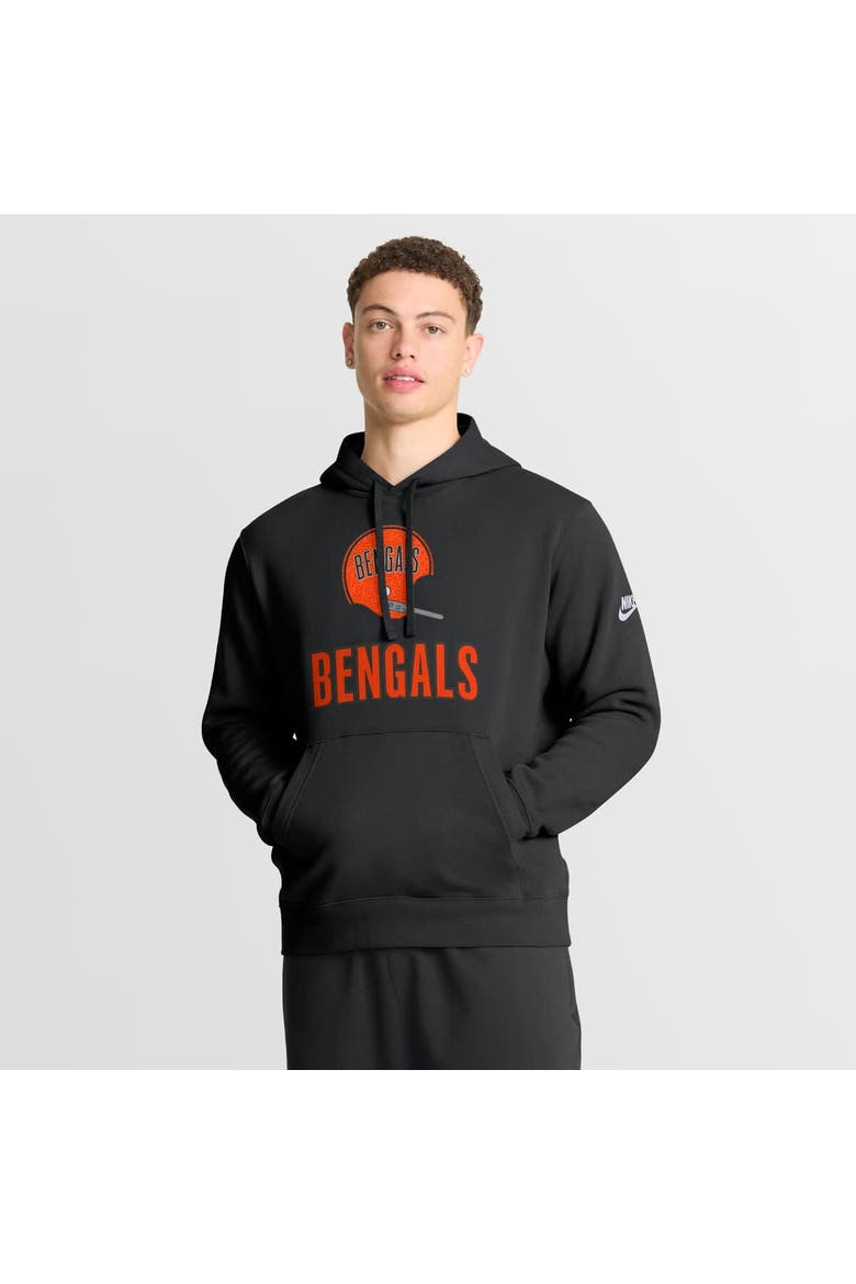 Men's Nike Black Cincinnati Bengals Best Season Rewind Club Pullover Hoodie, Main, color, Black