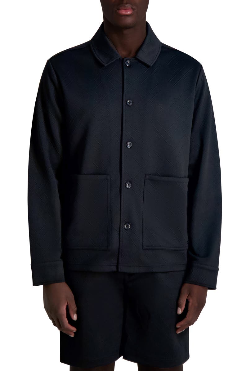 KARL LAGERFELD PARIS Jacquard Shirt Jacket, Main, color,