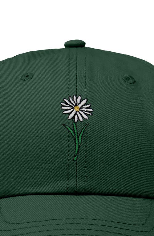 Dalix Daisy Embroidered Everyday Hat In Dark Green