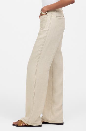 Patch Pocket Linen Flare Pants
