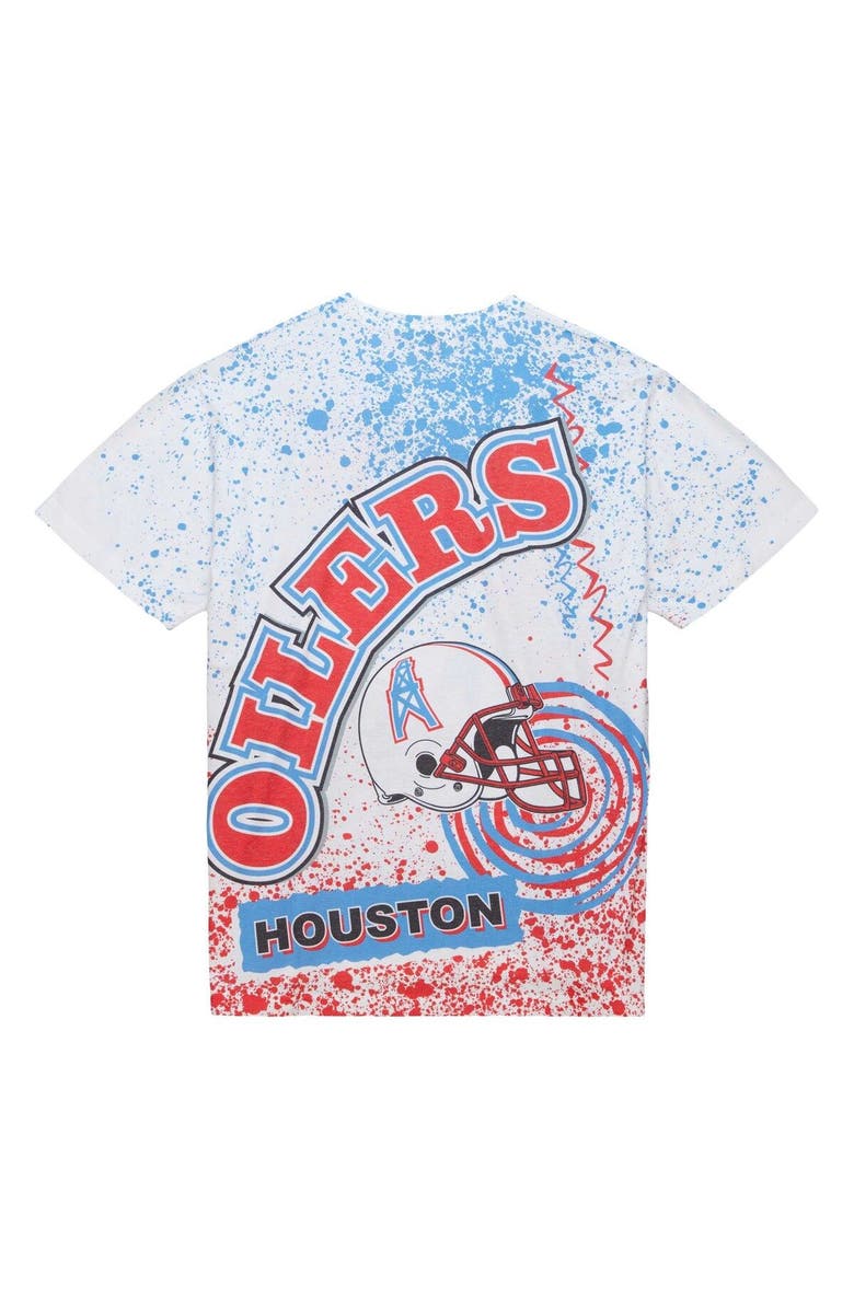 Mitchell & Ness Men's Mitchell & Ness White Houston Oilers Team Burst Sublimated T-Shirt, Alternate, color, White