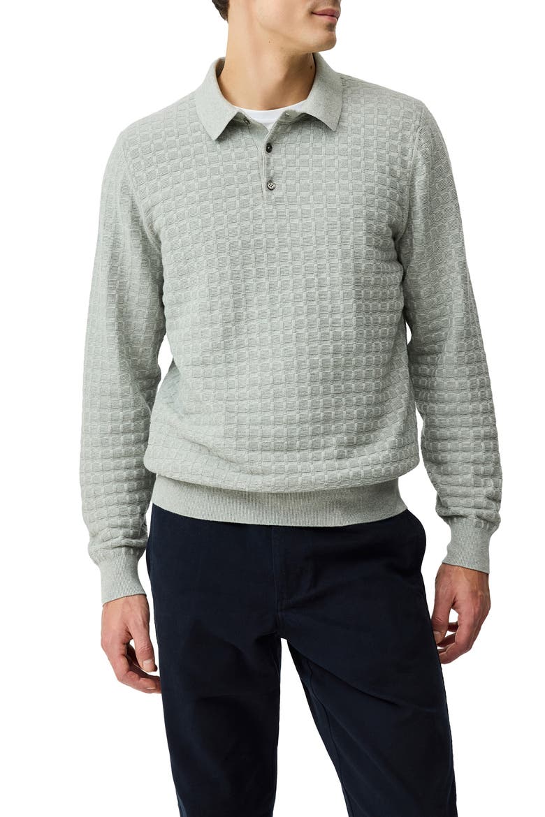 Redruth Long Sleeve Polo, Main, color, GREY MARLE