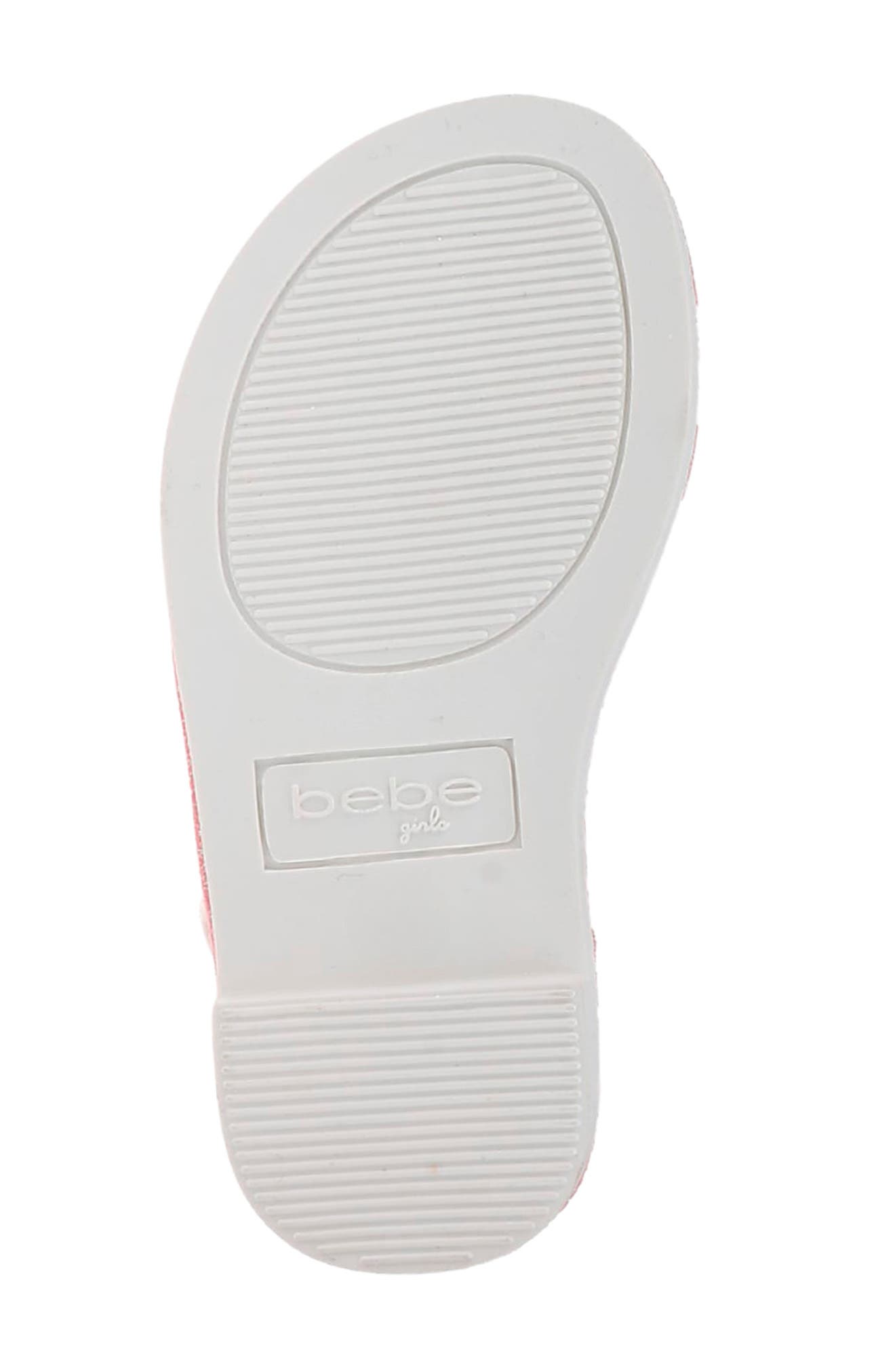 bebe Kids' Fringe Logo Sandal, Alternate, color, 