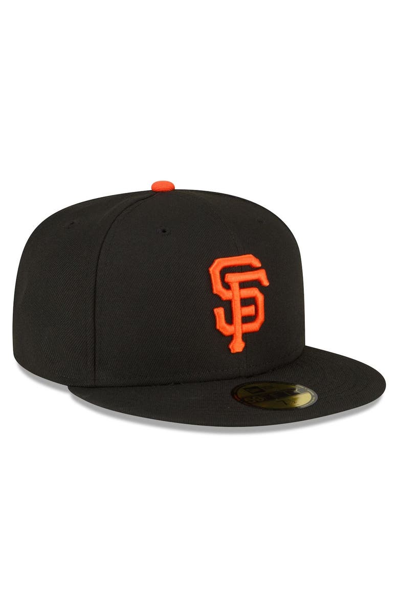 New Era Men's New Era Black San Francisco Giants Throwback Authentic Collection 59FIFTY Fitted Hat, Alternate, color, 