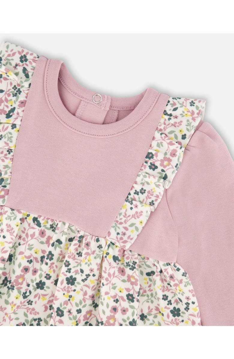 Deux par Deux Organic Cotton Bi-Material Tunic and Leggings Set, Alternate, color, Neutral Purple