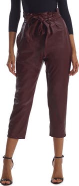 Commando Paperbag Waist Faux Leather Crop Pants
