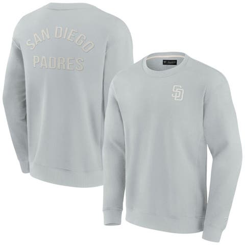 Unisex Fanatics Signature Gray San Diego Padres Super Soft Pullover Crew Sweatshirt