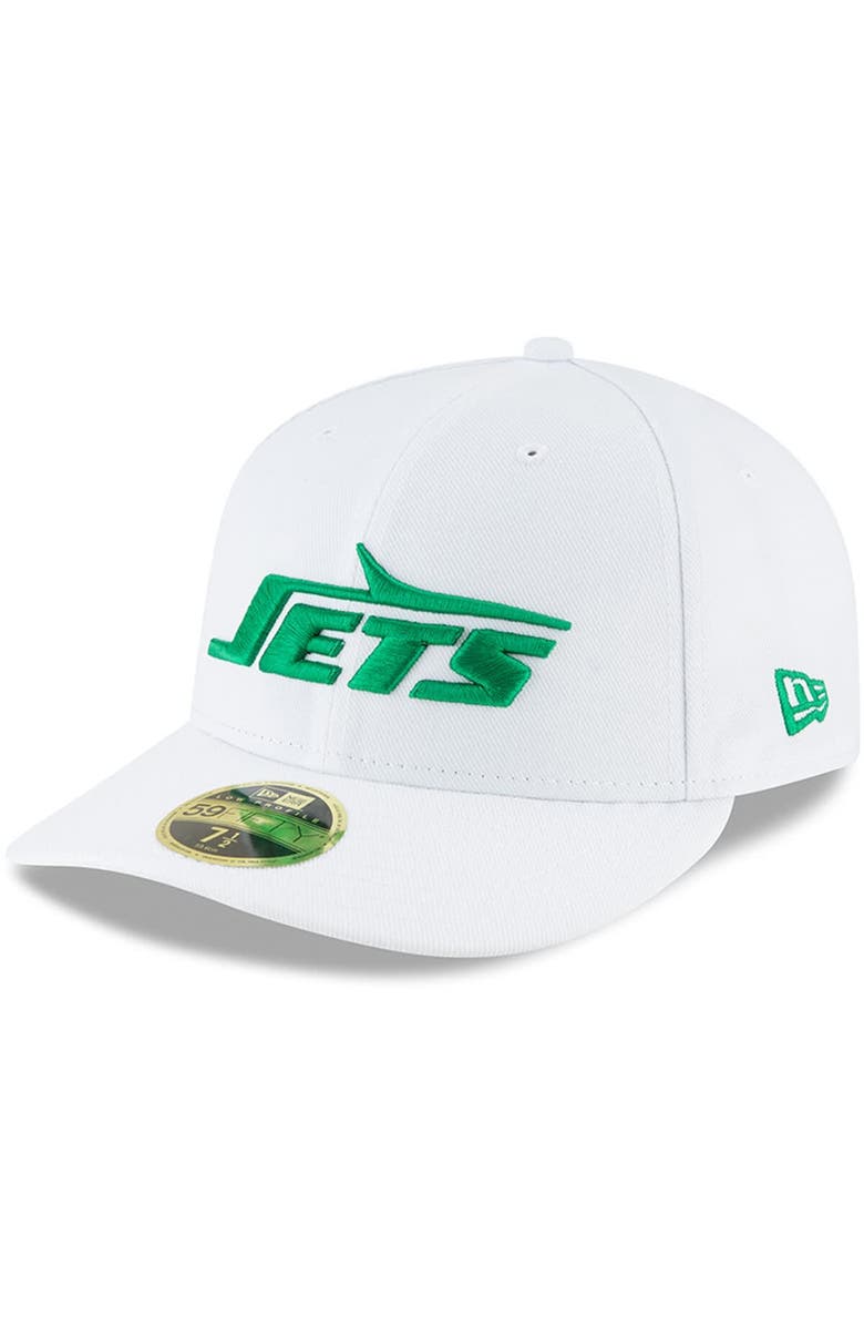 New Era Men's New Era White New York Jets Omaha Low Profile 59FIFTY Fitted Hat, Main, color, White