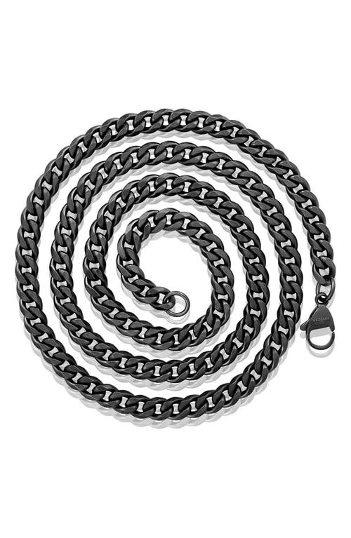 West Coast Jewelry Mens' 6mm Curb Link Chain Necklace In Black