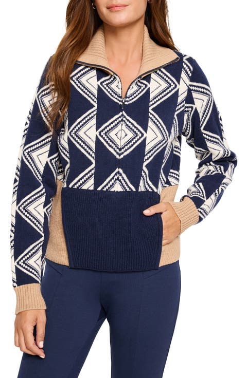 Double Diamond Half ZIp Sweater