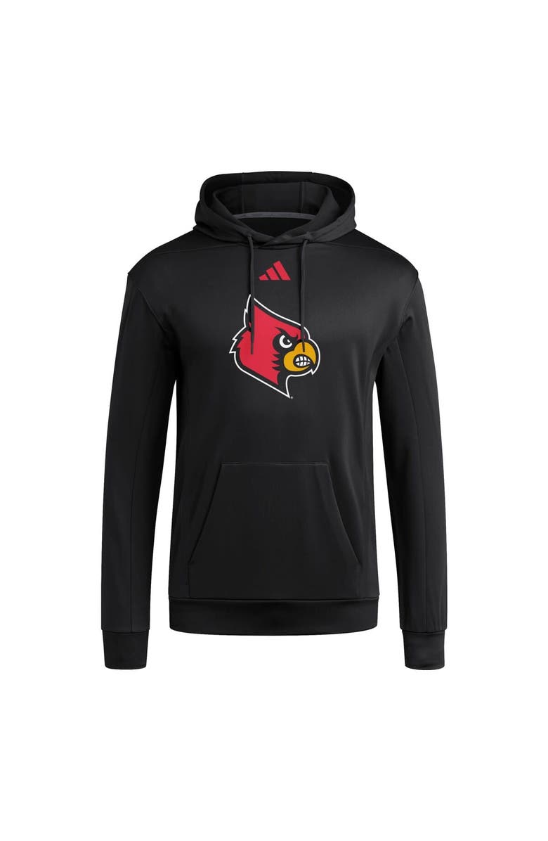 adidas Men's adidas  Black Louisville Cardinals Locker Logo Fleece Pullover Hoodie, Alternate, color, 