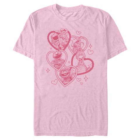 Men's Sesame Street Heart Framed Characters  Graphic T-Shirt