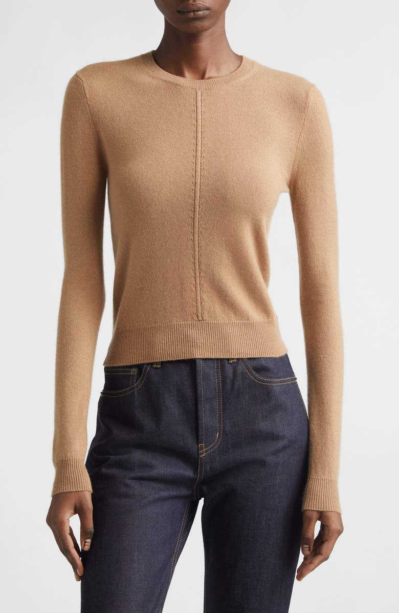 Saint Laurent Cashmere Sweater, Main, color, Camel