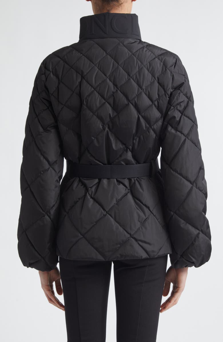 Moncler Balsamine Belted Water Repellent Quilted Down Jacket, Alternate, color, Black
