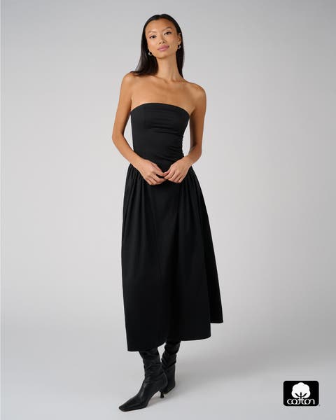 Strapless Corset Ruched Dress