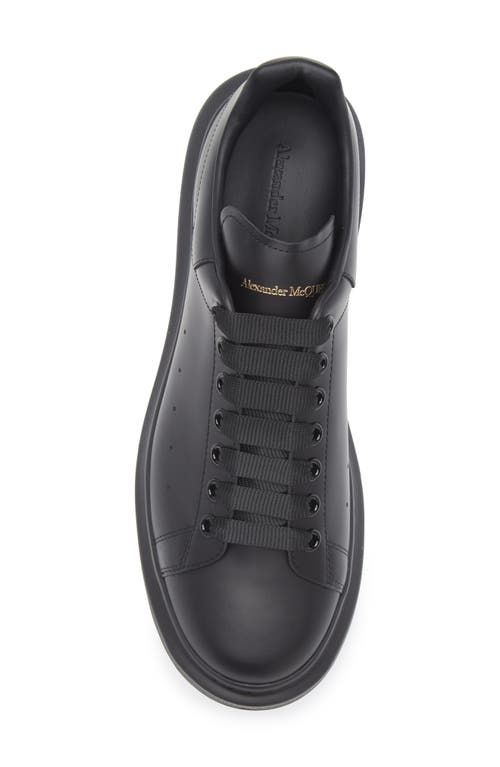 Alexander Mcqueen Black Sneakers With Logo Lettering On The Rear And Oversize Rubber Sole In Leather