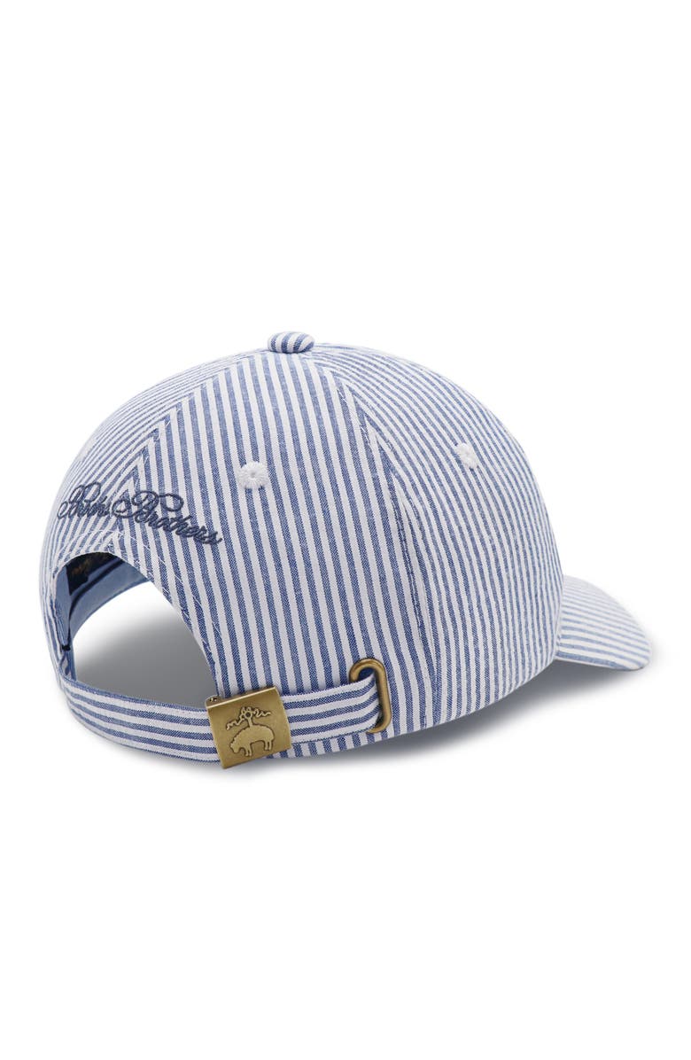 Amicale Cashmere Seersucker Baseball Hat, Alternate, color, Striped Blue
