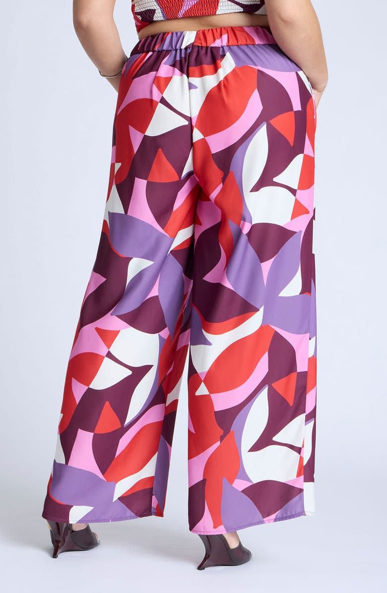 ELOQUII Print Pull-On Wide Leg Pants, Alternate, color, 