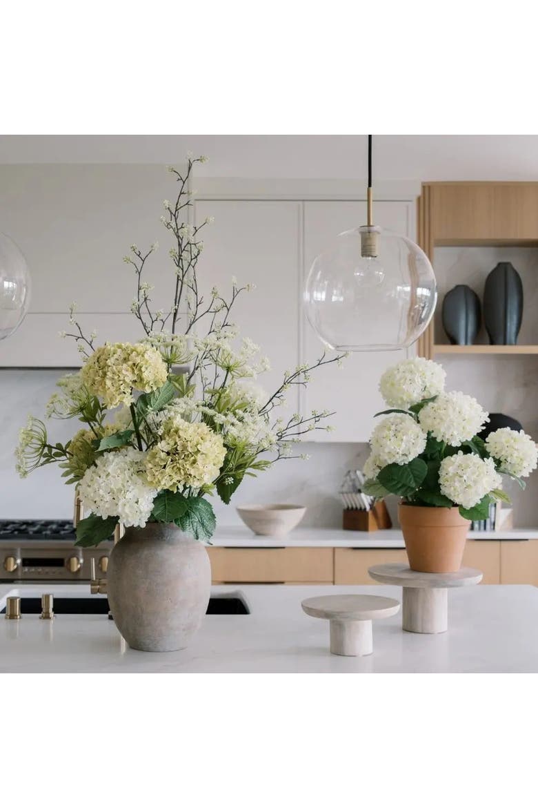 23" Artificial White Potted Hydrangea Plant, Alternate, color, White