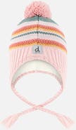 Deux par Deux Peruvian Jacquard Fleece-Lined Earflap Knit Hat with Pompom