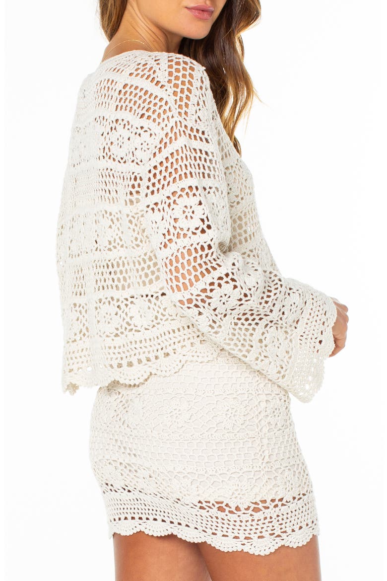 Blue Water Cotton Blend Sweater, Alternate, color, CLOUD DANCER